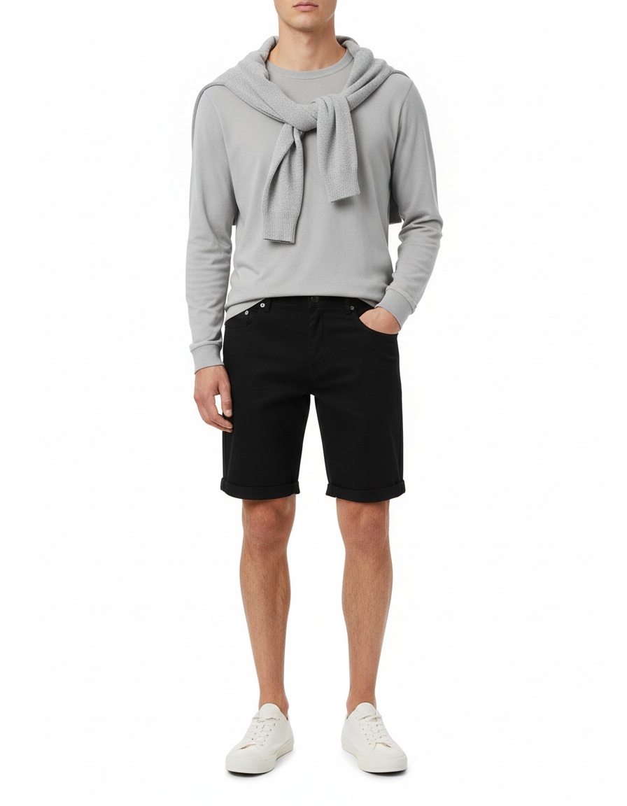 Pantalones cortos rectos y ajustados para hombre para uso informal de verano