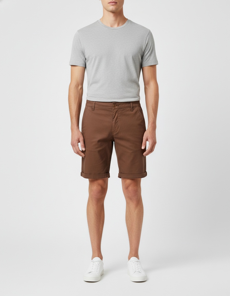 Pantalones cortos rectos y ajustados para hombre para uso informal de verano