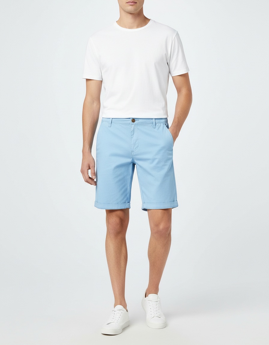 Pantalones cortos rectos y ajustados para hombre para uso informal de verano