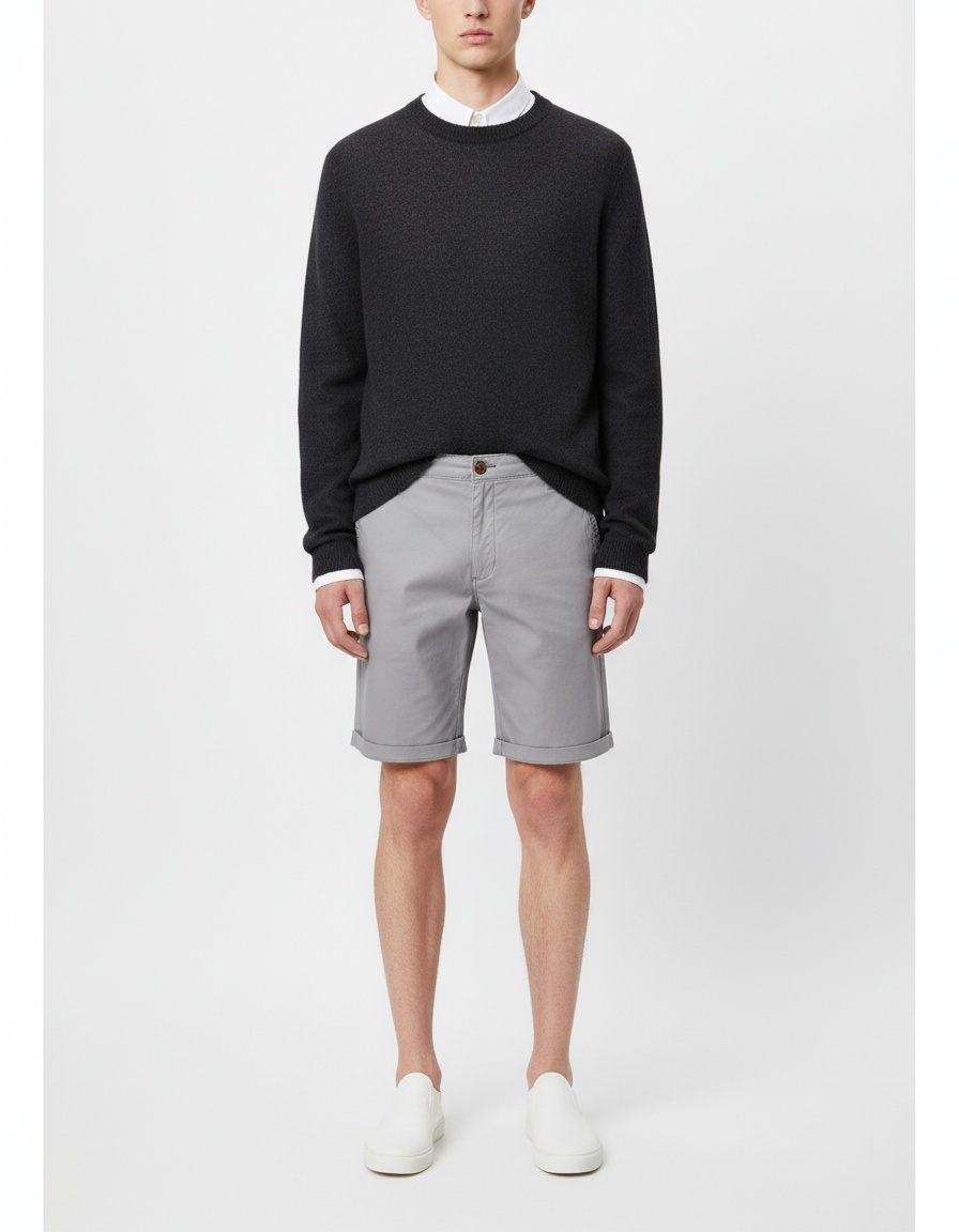 Pantalones cortos rectos y ajustados para hombre para uso informal de verano