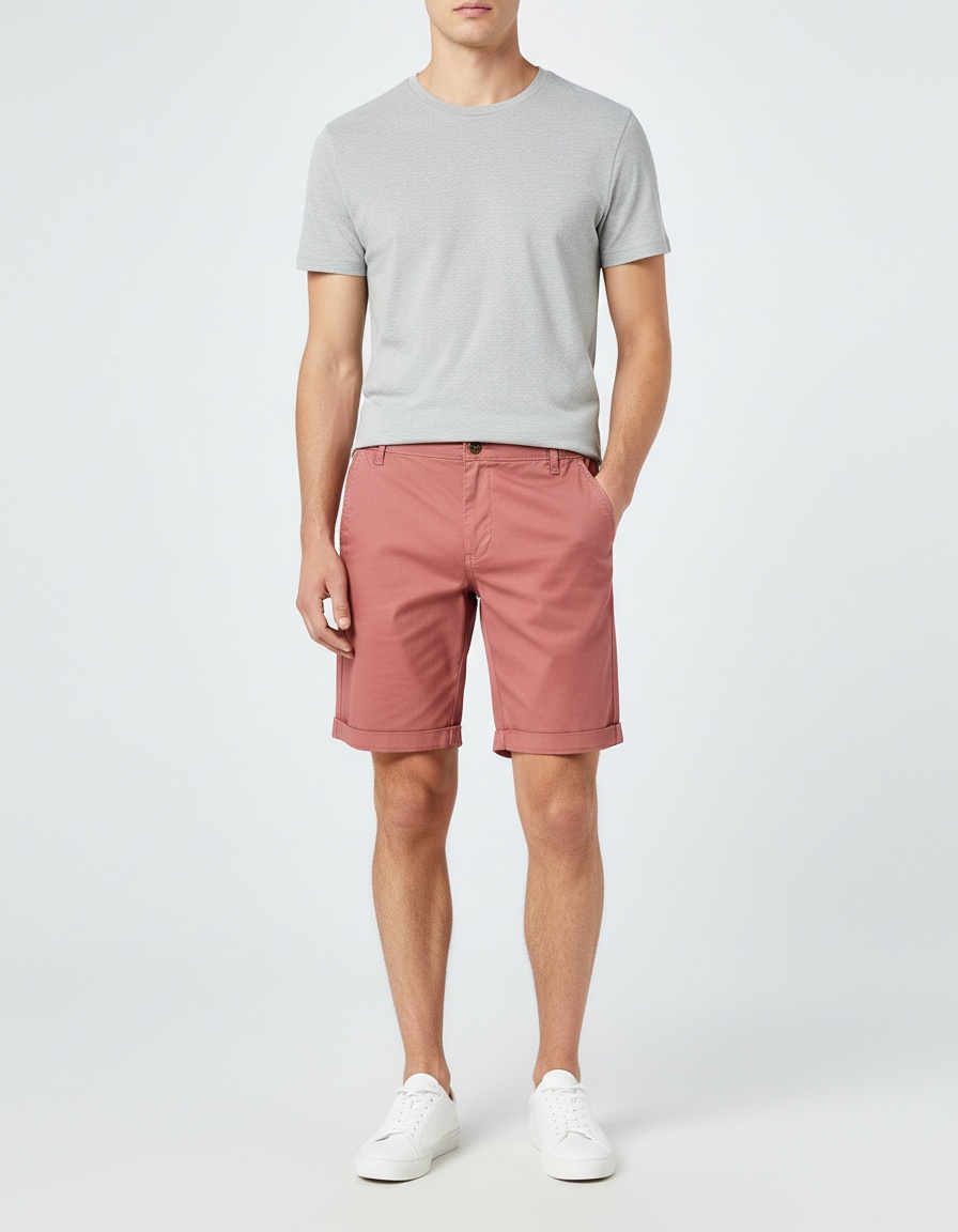 Pantalones cortos rectos y ajustados para hombre para uso informal de verano