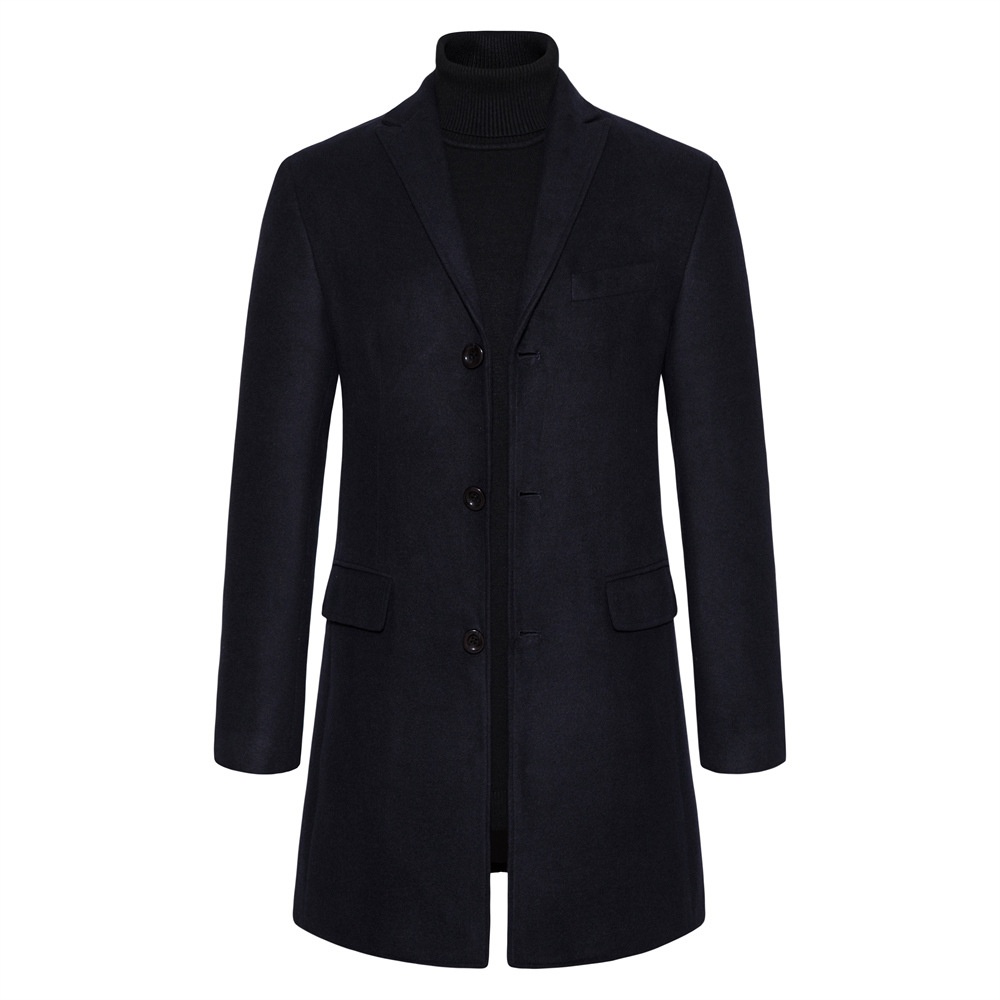 Winter Lapel Collar Coat for Men's Casual Outdoor Wear
