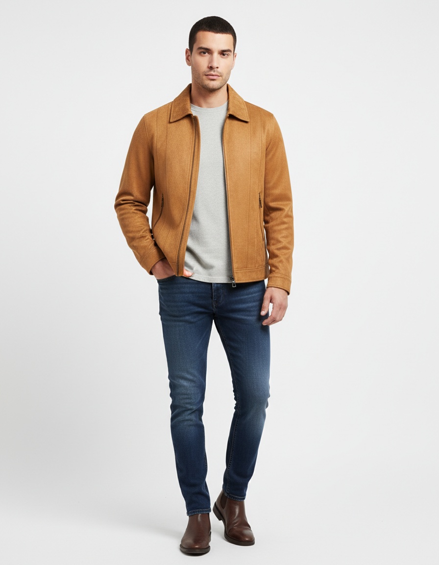 Winter Lapel Collar Coat for Men's Casual Outdoor Wear