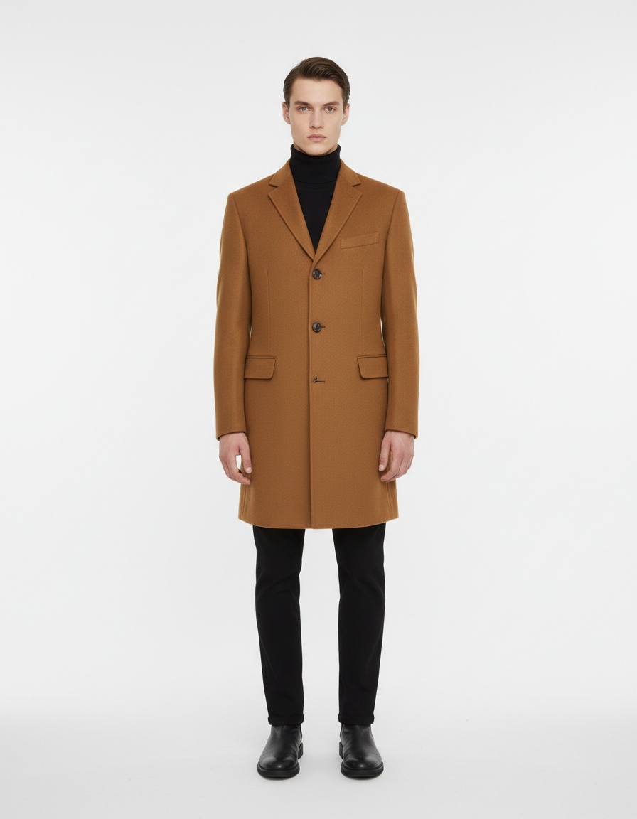 Winter Lapel Collar Coat for Men's Casual Outdoor Wear