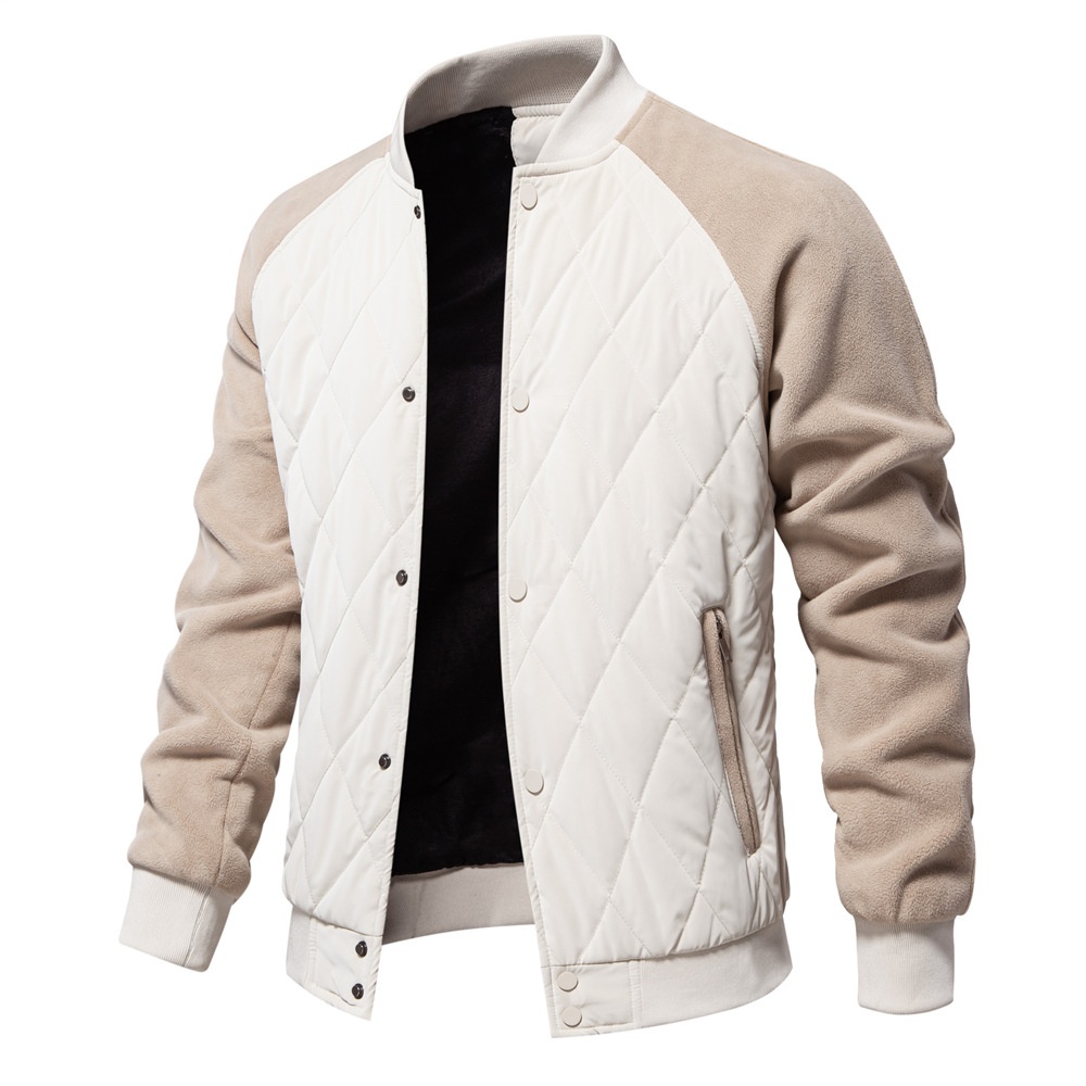 Premium Fleece-Lined Thickened Raglan Sleeve Men's Jacket for Autumn and Winter Outerwear