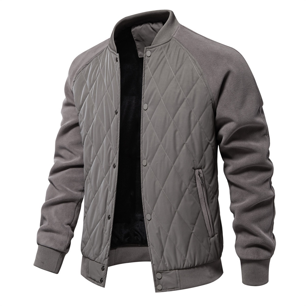 Premium Fleece-Lined Thickened Raglan Sleeve Men's Jacket for Autumn and Winter Outerwear