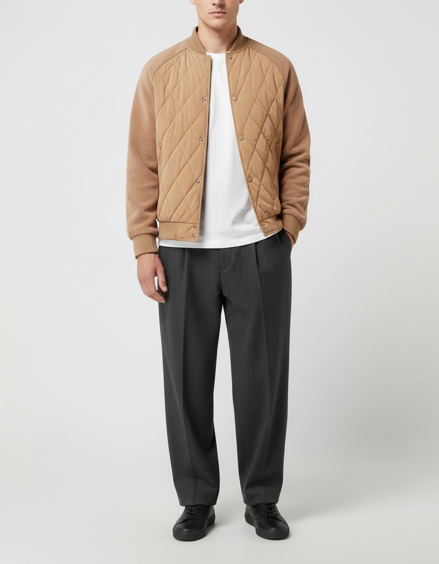 Premium Fleece-Lined Thickened Raglan Sleeve Men's Jacket for Autumn and Winter Outerwear