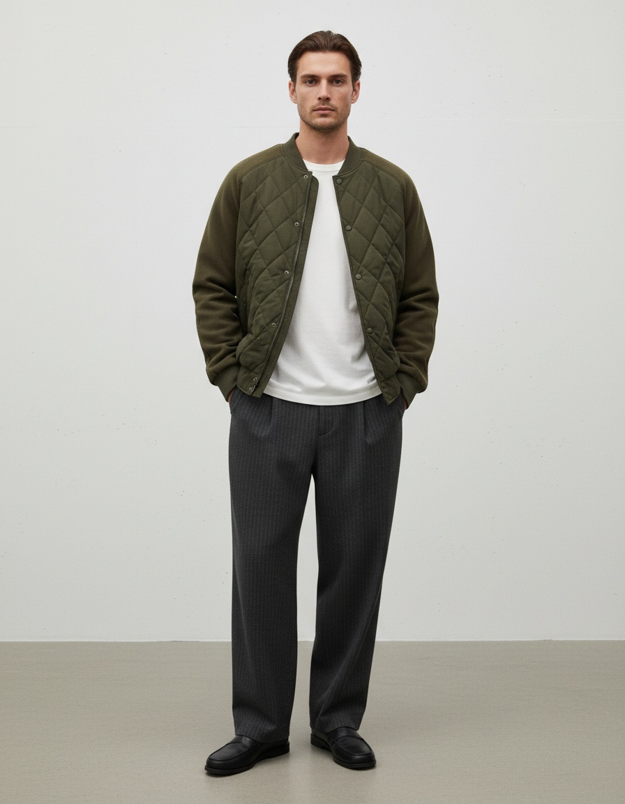 Premium Fleece-Lined Thickened Raglan Sleeve Men's Jacket for Autumn and Winter Outerwear