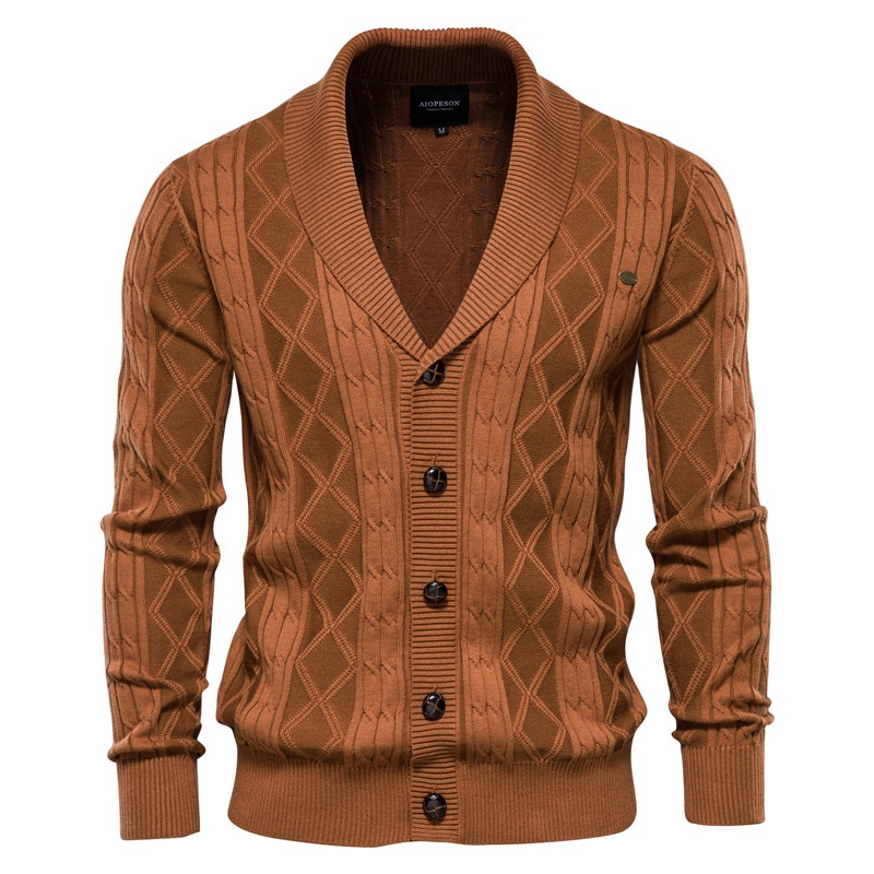 Premium Thick Loose Fit V-Neck Knit Cardigan for Men's Winter Wear