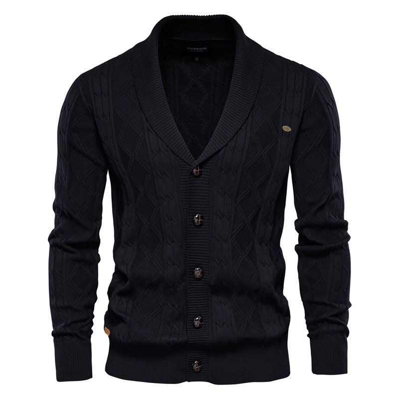 Premium Thick Loose Fit V-Neck Knit Cardigan for Men's Winter Wear