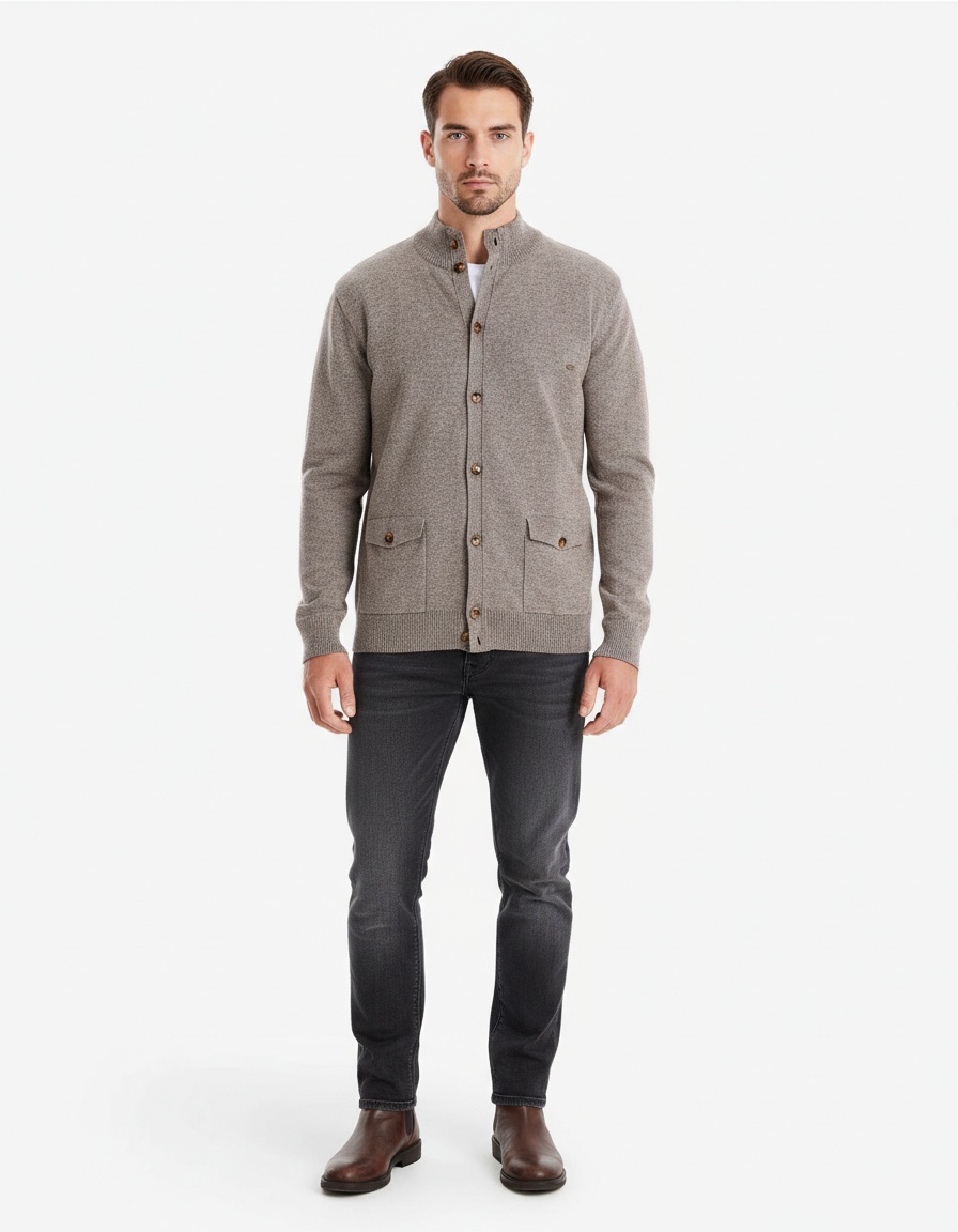 Men's Premium Business Casual Solid Color Autumn Winter Cardigan