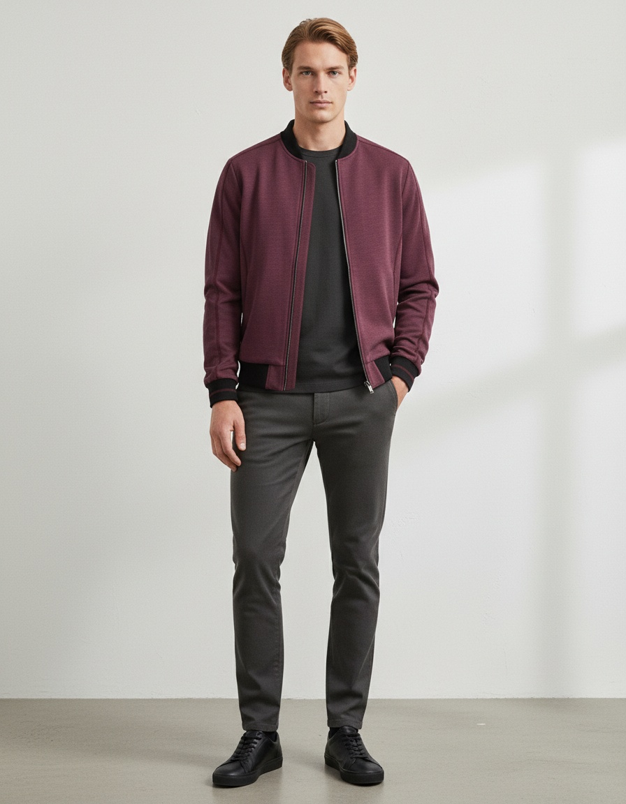 Men's Lightweight Baseball Collar Autumn Winter Business Casual Jacket