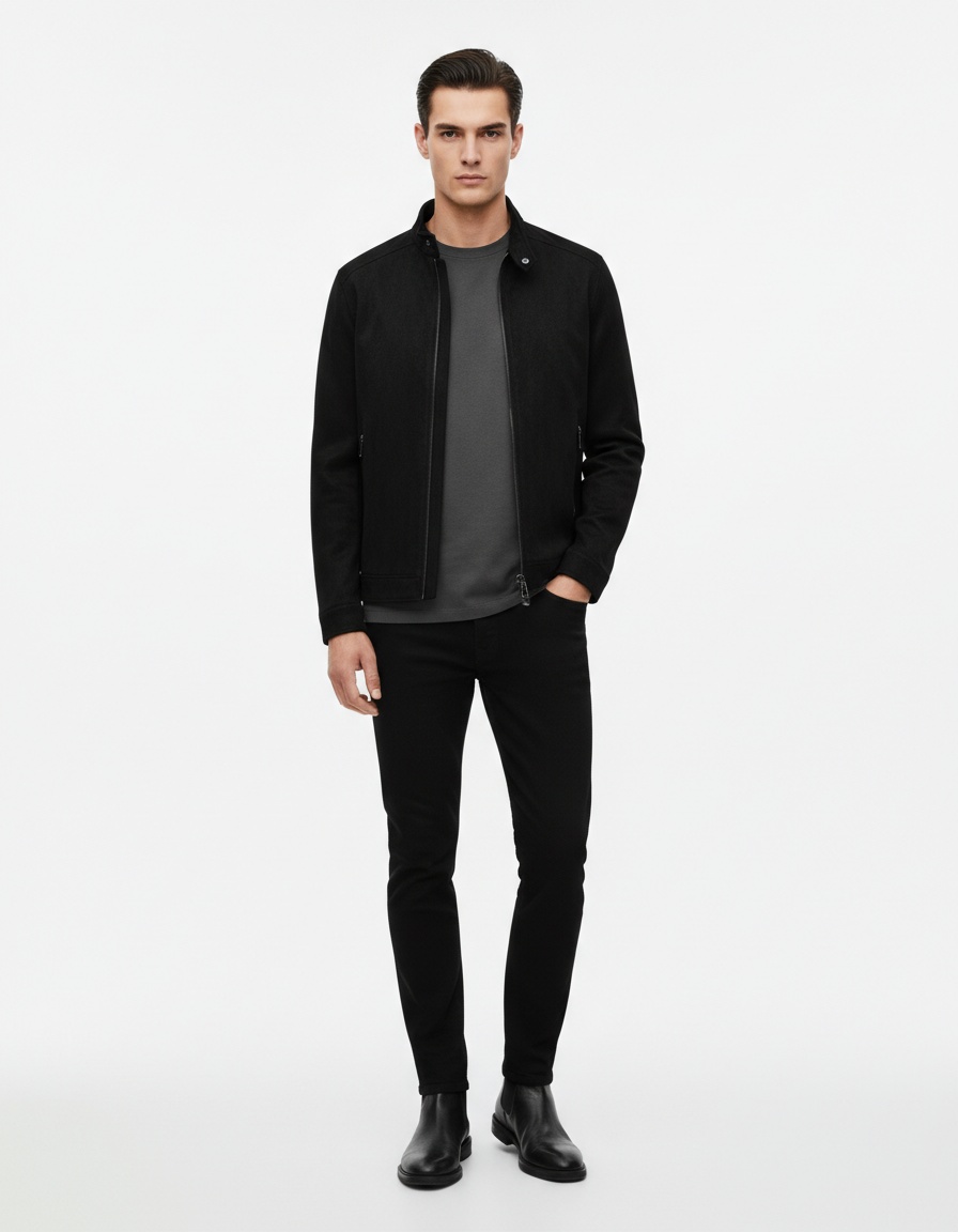 Versatile Solid Color Men's Workwear Jacket for Autumn and Winter