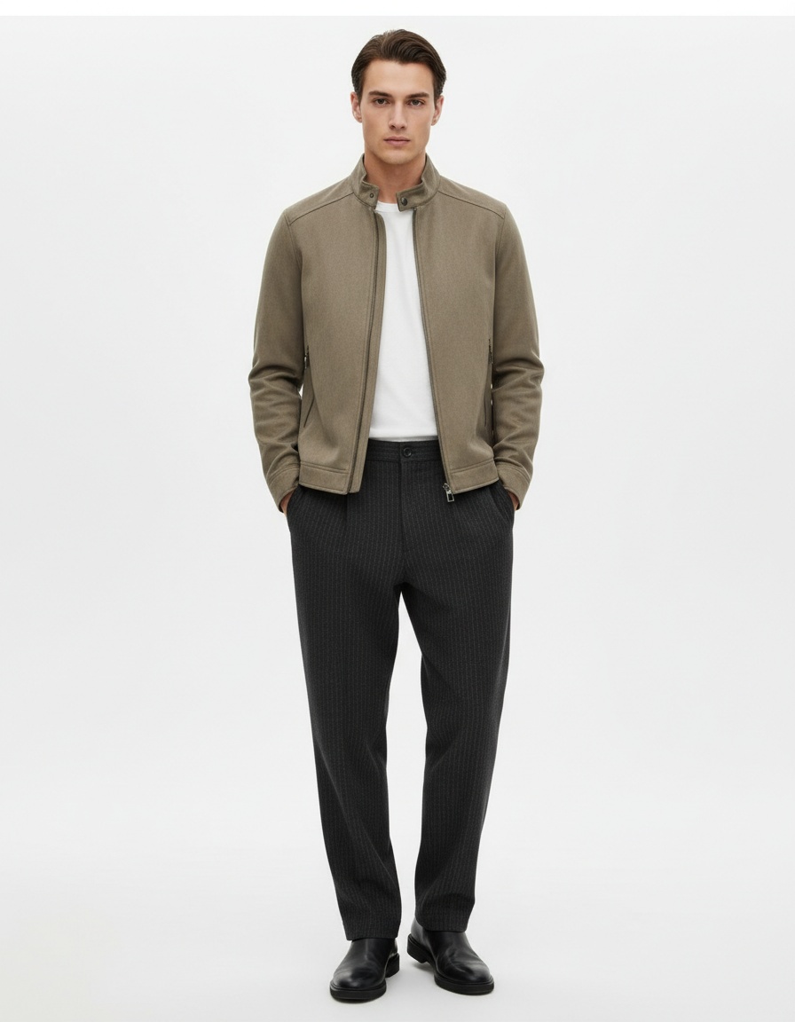 Versatile Solid Color Men's Workwear Jacket for Autumn and Winter