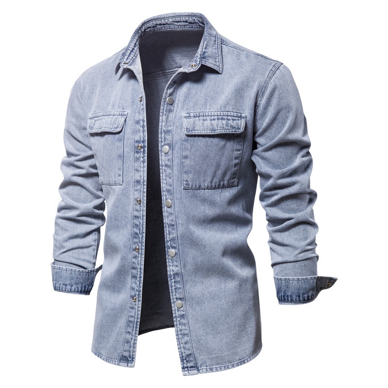 Men's Denim Jacket for Spring and Autumn Casual Wear