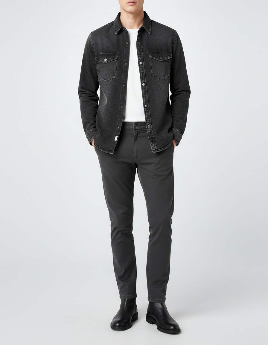 Men's Denim Jacket for Spring and Autumn Casual Wear