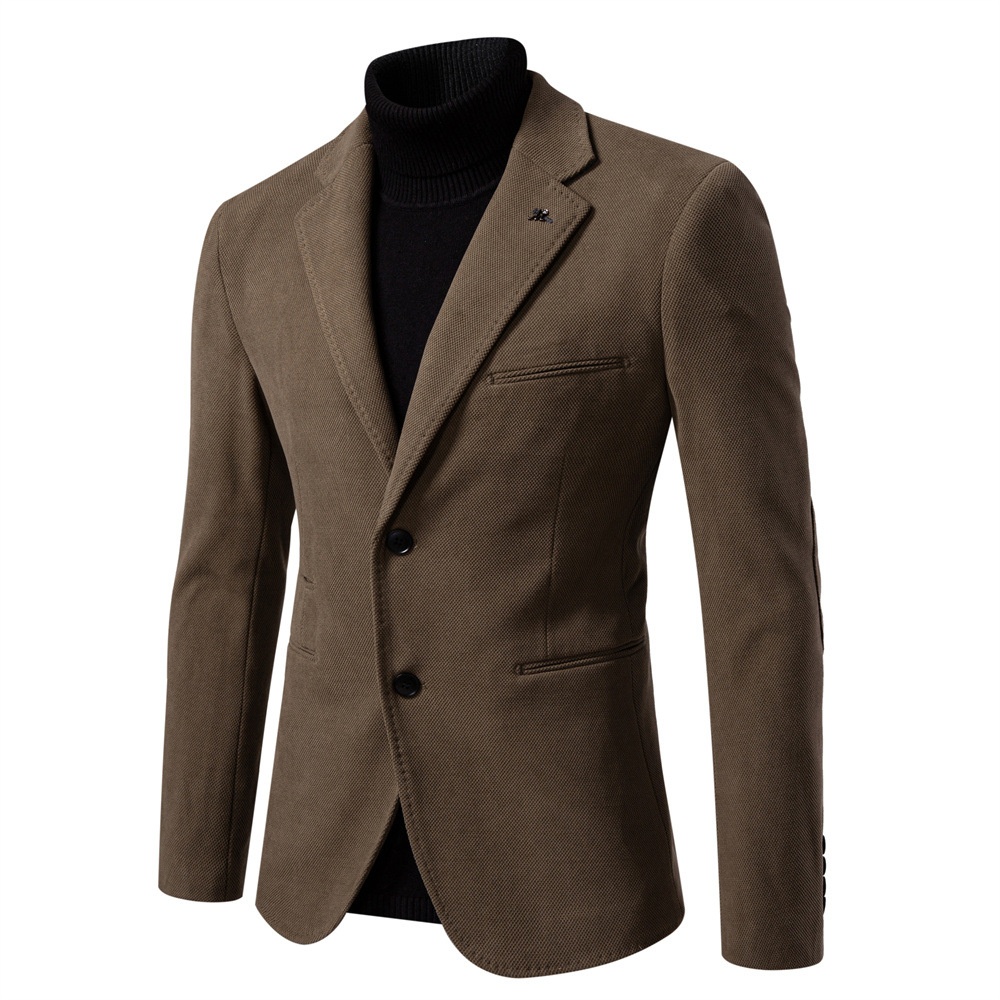 Premium Slim Fit Solid Color Autumn Winter Casual Men's Suit Jacket