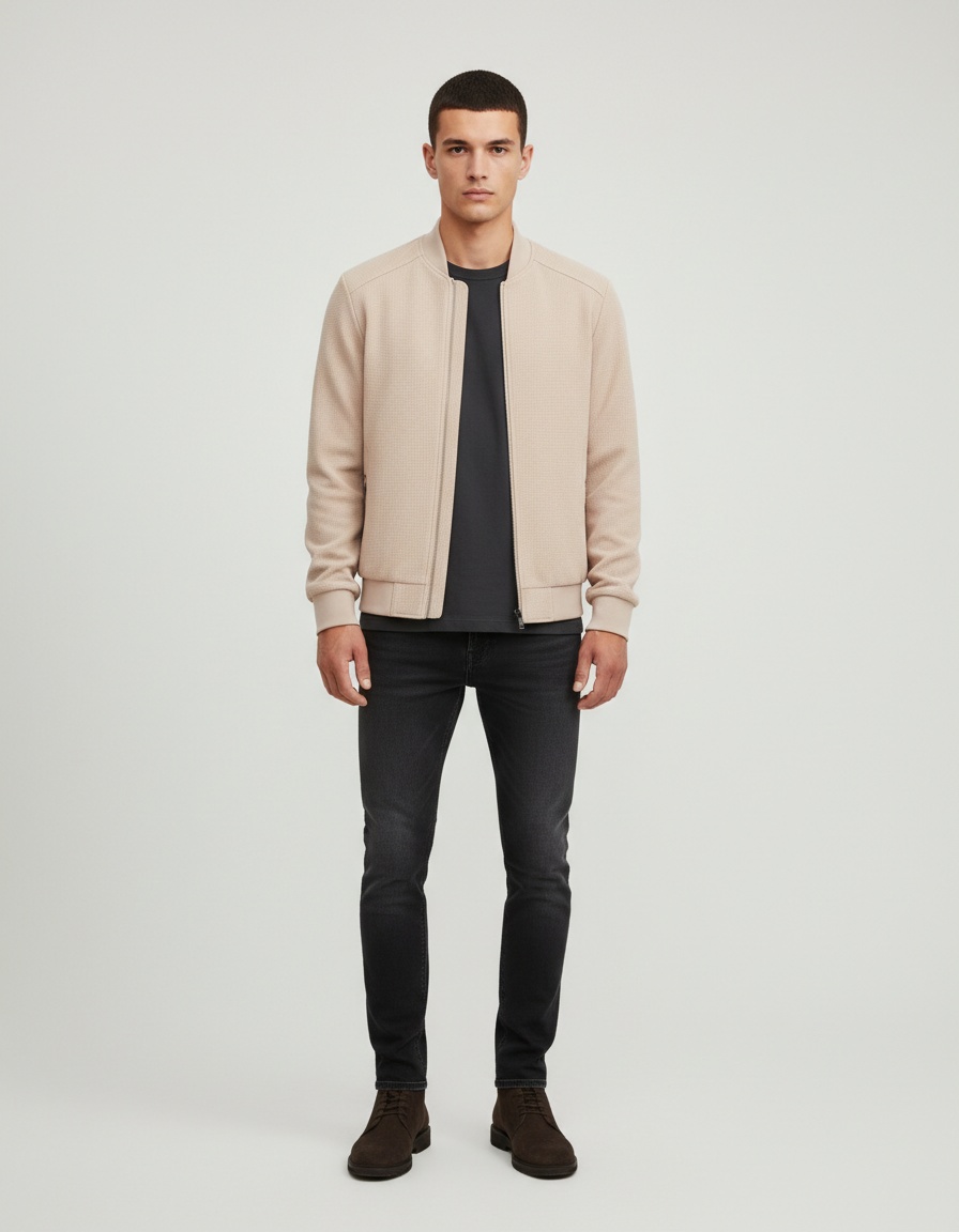 Premium Slim Fit Stand Collar Casual Men's Jacket for Spring and Autumn