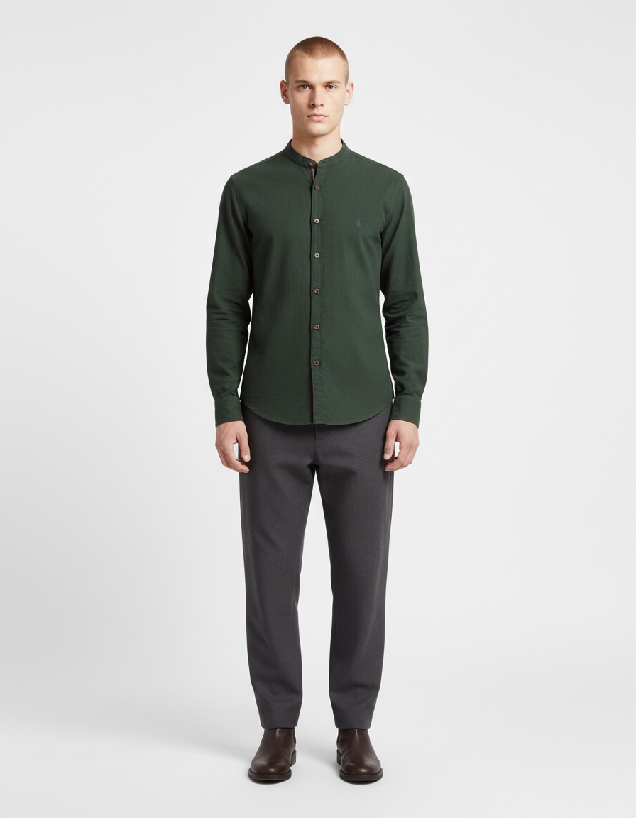 Solid Color Long Sleeve Men's Shirt for Spring and Summer Business Casual Wear