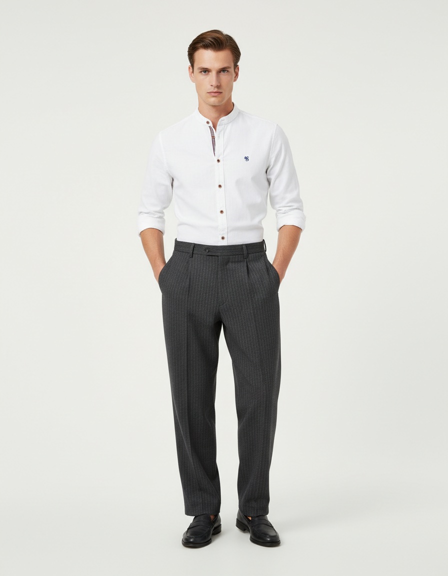 Solid Color Long Sleeve Men's Shirt for Spring and Summer Business Casual Wear