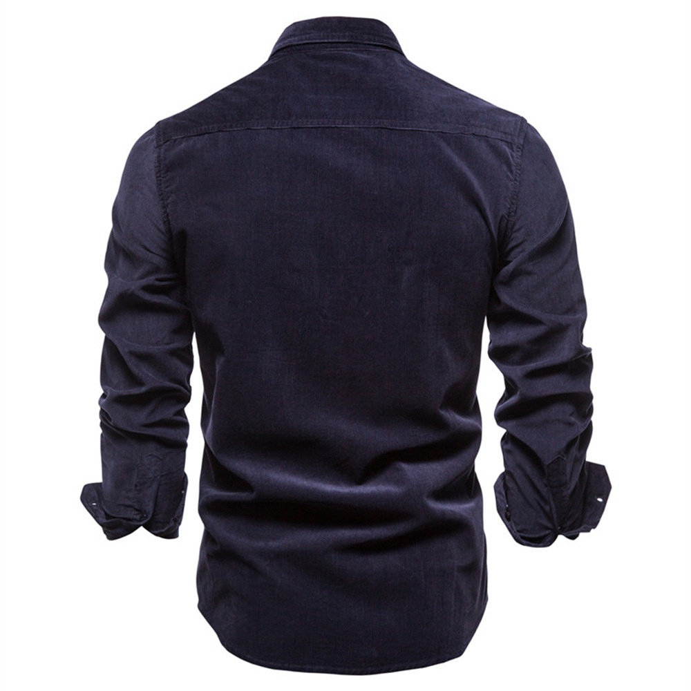 Chemise en velours côtelé pour homme, coupe ajustée, automne