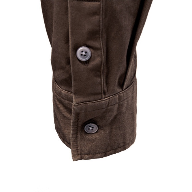 Chemise en jean décontractée à manches longues pour homme, couleur unie