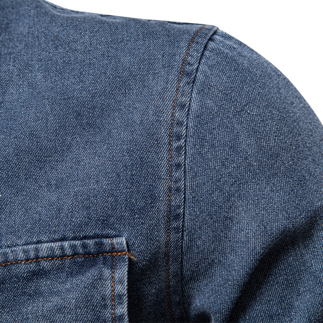 Washed Denim Long Sleeve Casual Men's Shirt