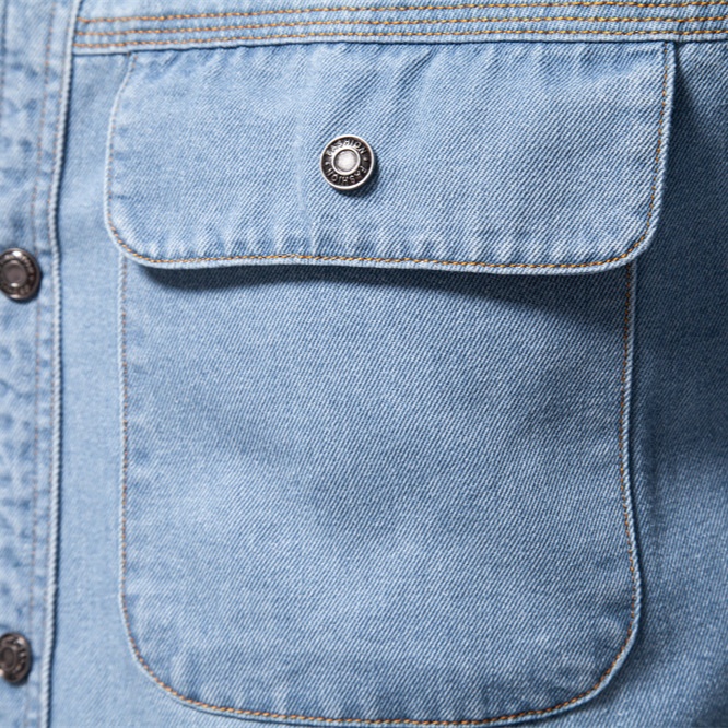 Washed Denim Long-Sleeve Men's Shirt for Autumn Casual Wear