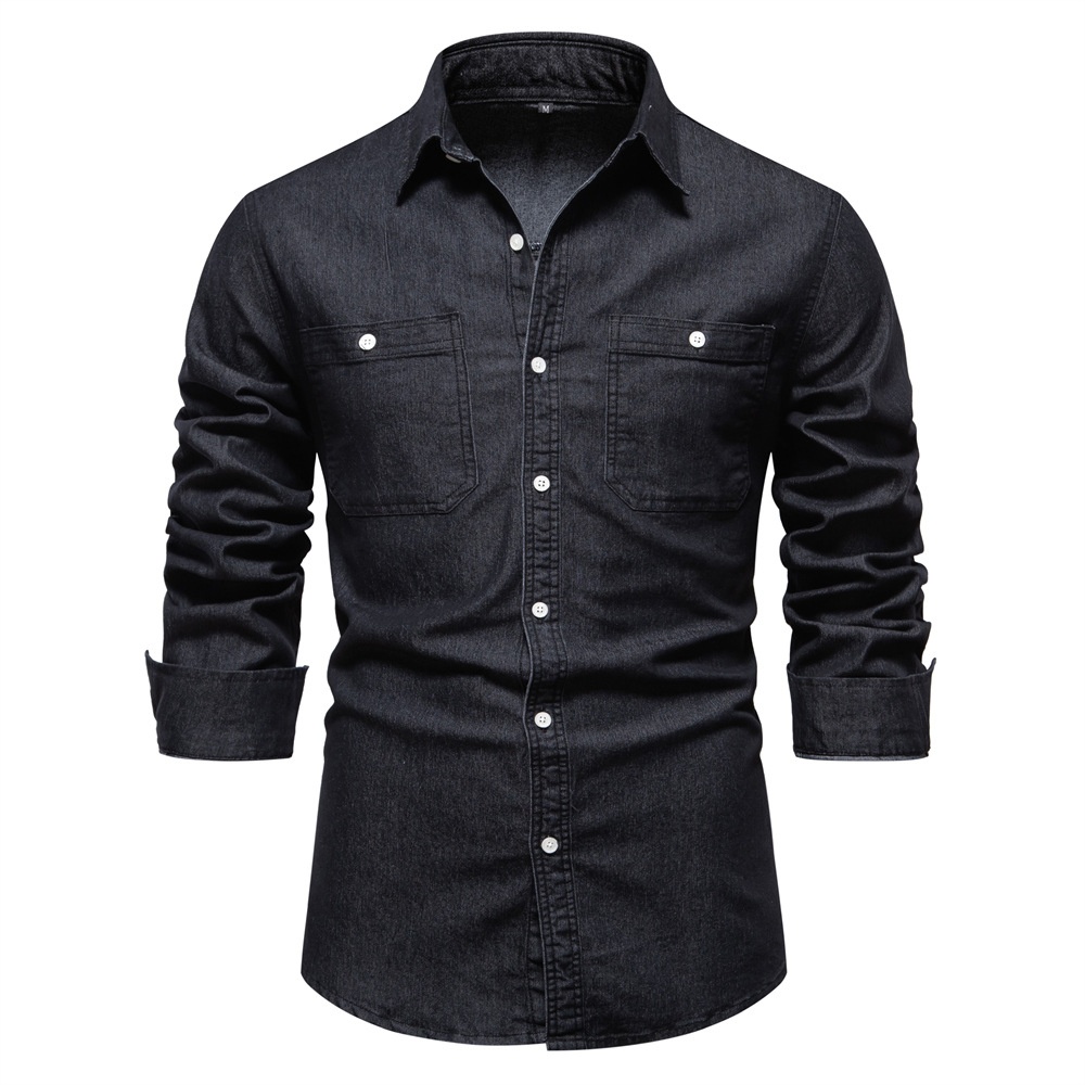Autumn Casual Long-Sleeve Denim Men's Shirt