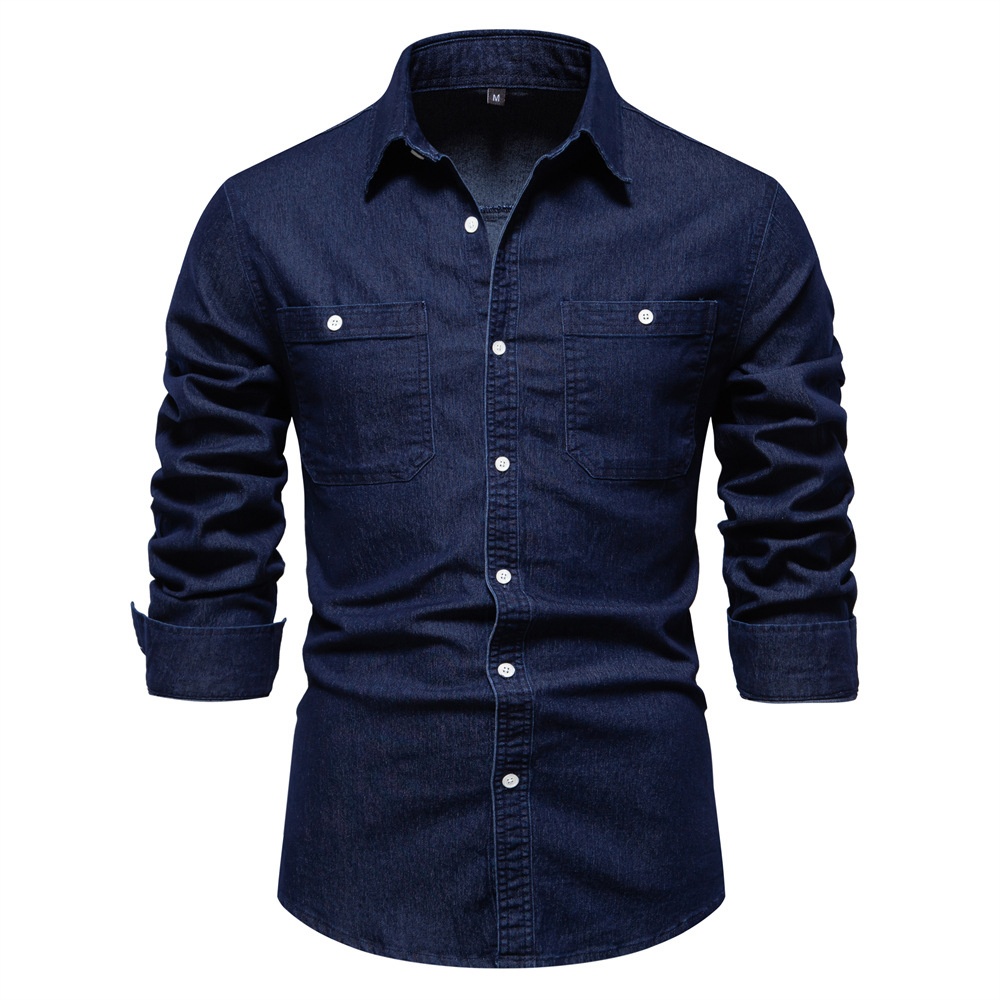 Autumn Casual Long-Sleeve Denim Men's Shirt