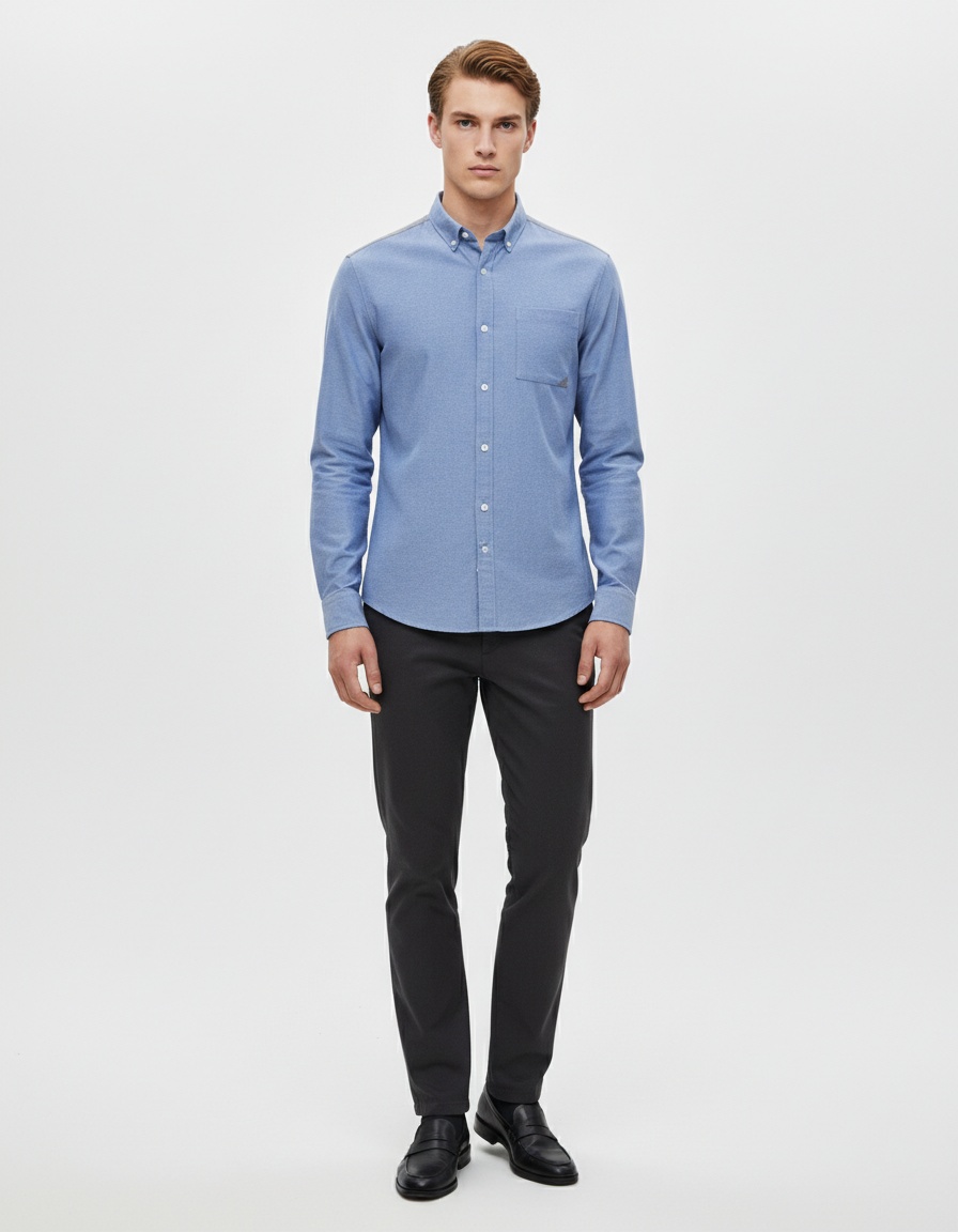 Color Block Long-Sleeved Casual Men's Shirt