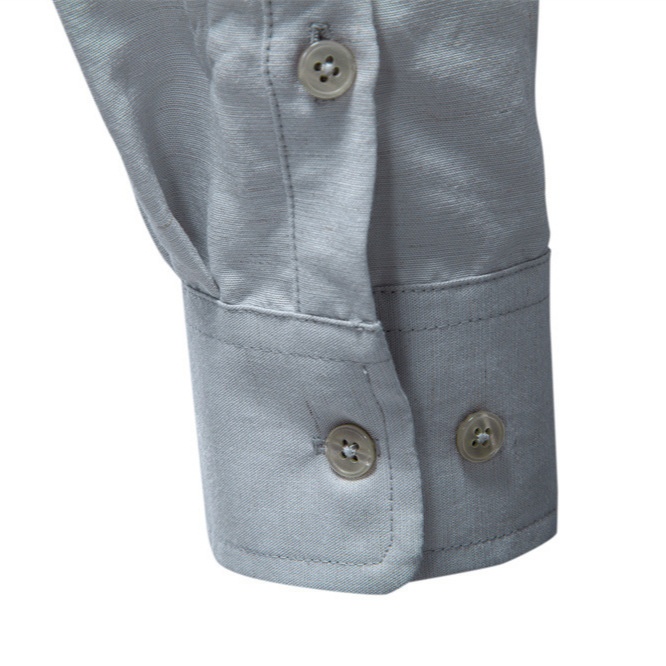 Wrinkled Texture Relaxed Fit Business Casual Men's Long-Sleeved Shirt