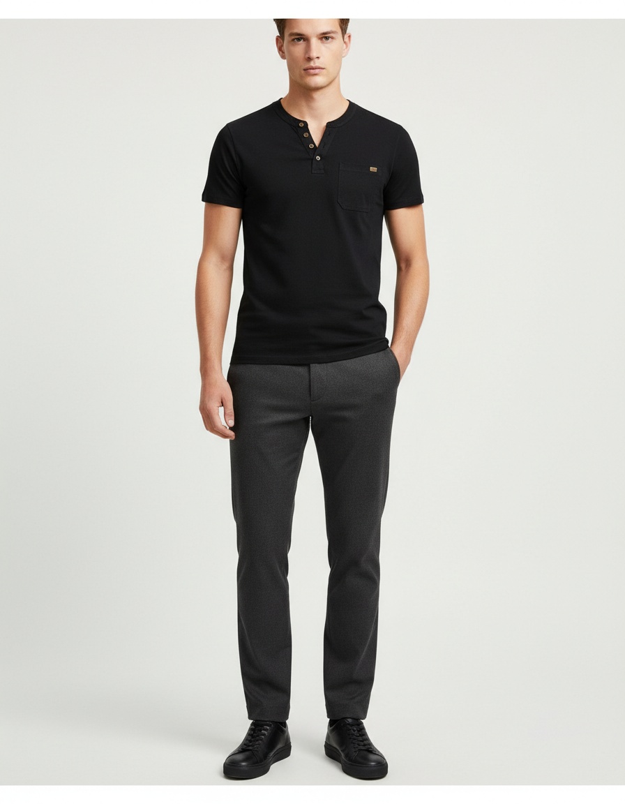 Slim Fit Short Sleeve Pocket T-shirt for Men, Breathable Summer Casual Menswear