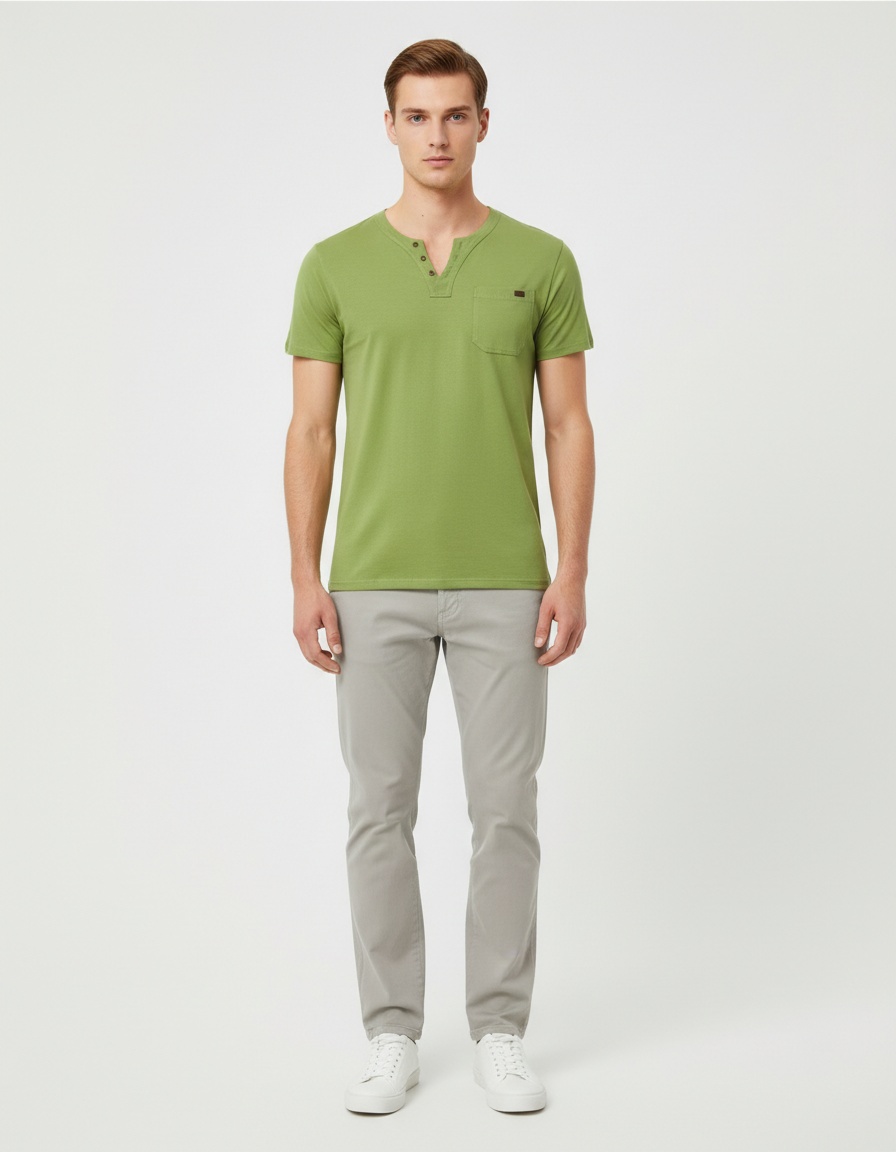 Slim Fit Short Sleeve Pocket T-shirt for Men, Breathable Summer Casual Menswear