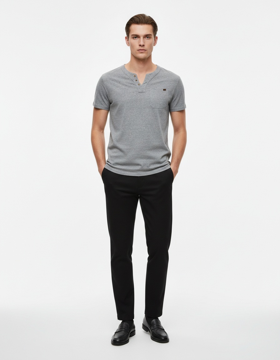 Slim Fit Short Sleeve Pocket T-shirt for Men, Breathable Summer Casual Menswear