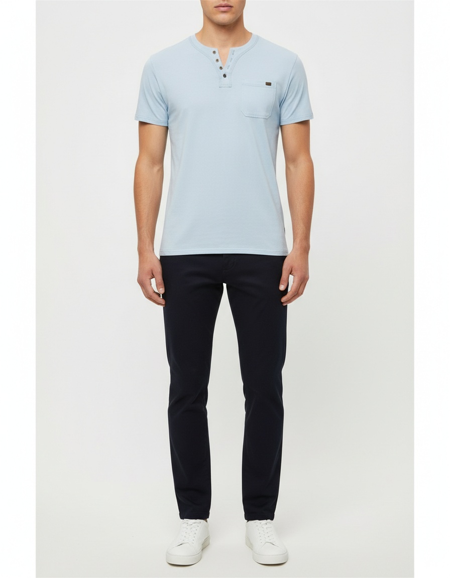 Slim Fit Short Sleeve Pocket T-shirt for Men, Breathable Summer Casual Menswear