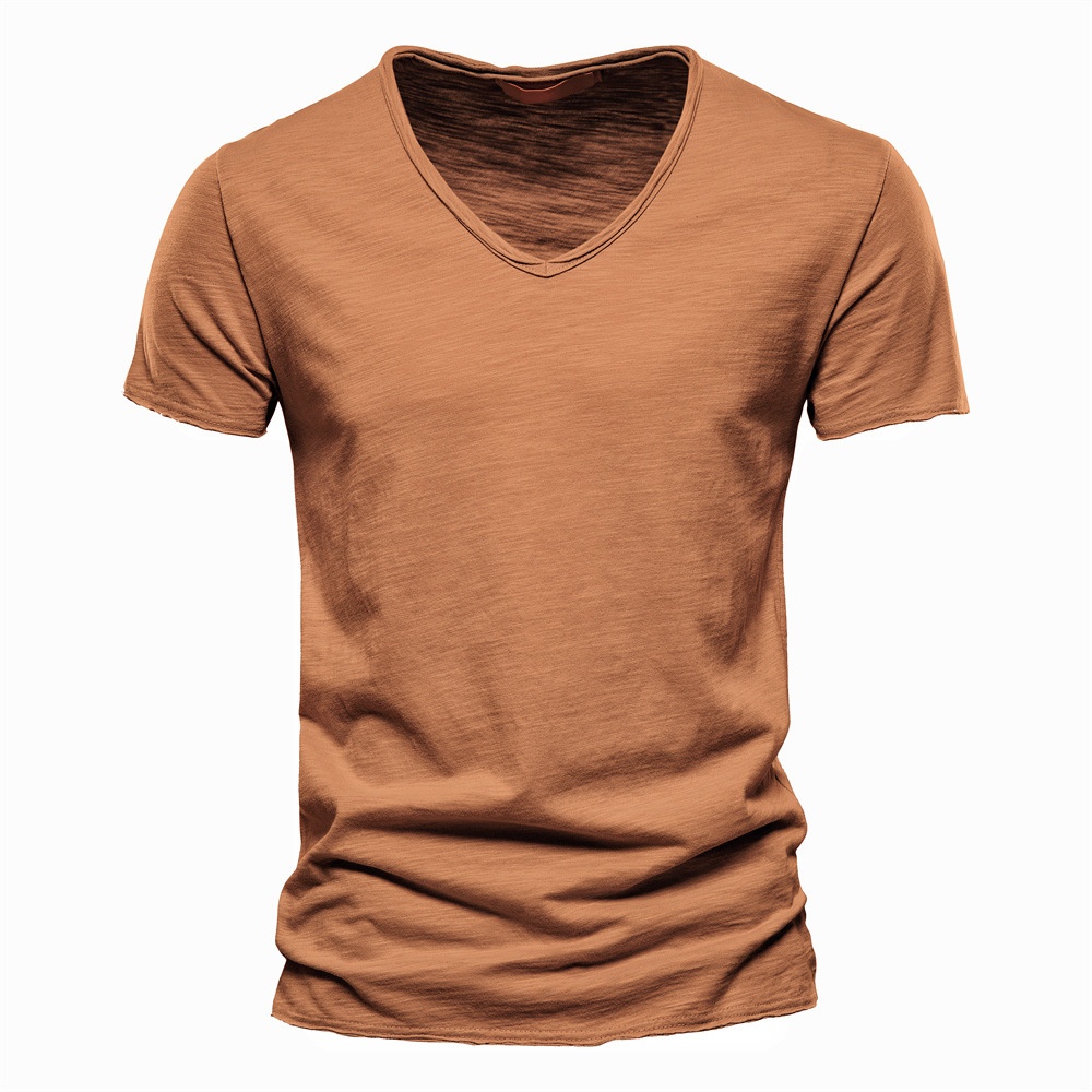 Camiseta de verano transpirable con cuello en V para hombre