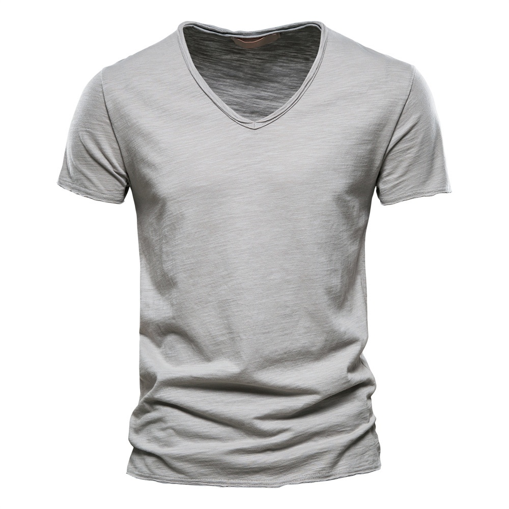 Camiseta de verano transpirable con cuello en V para hombre
