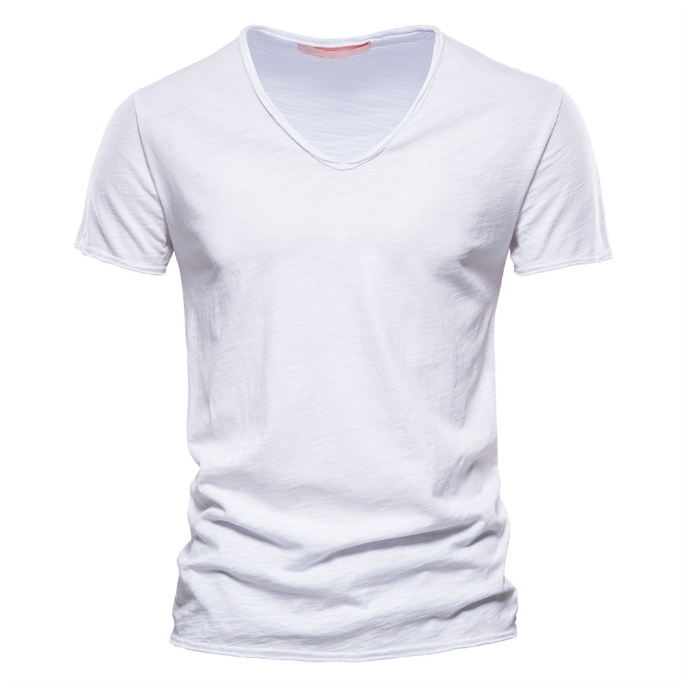 Camiseta de verano transpirable con cuello en V para hombre