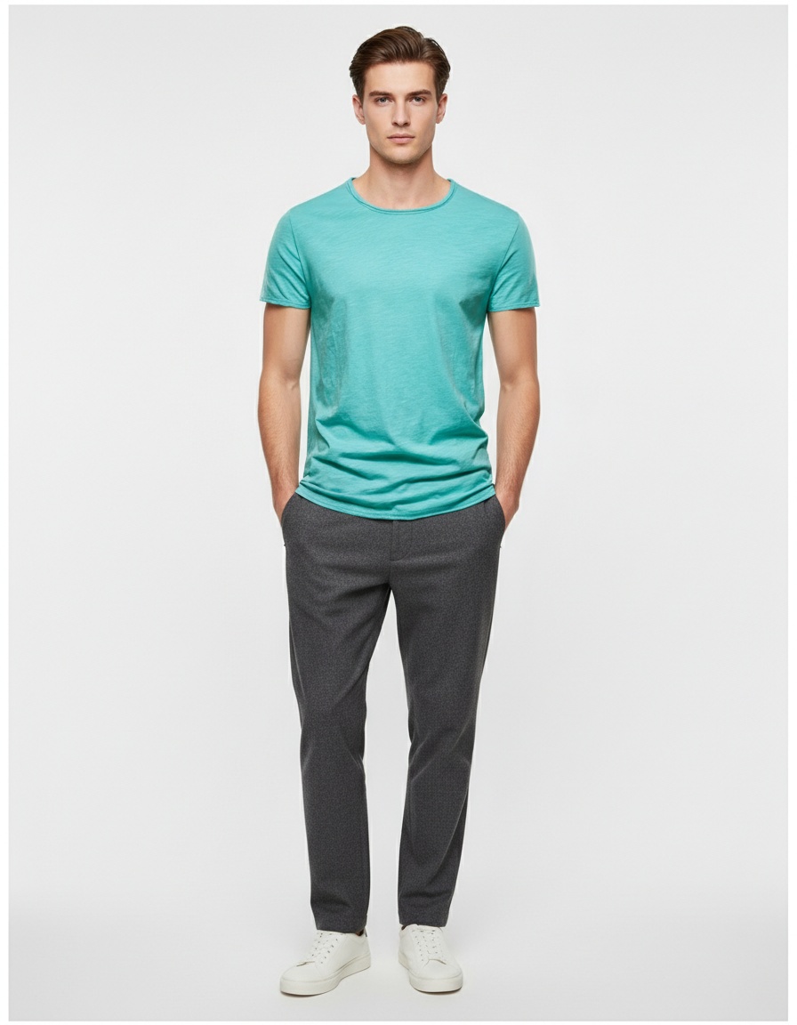 Camiseta de verano transpirable con cuello en V para hombre