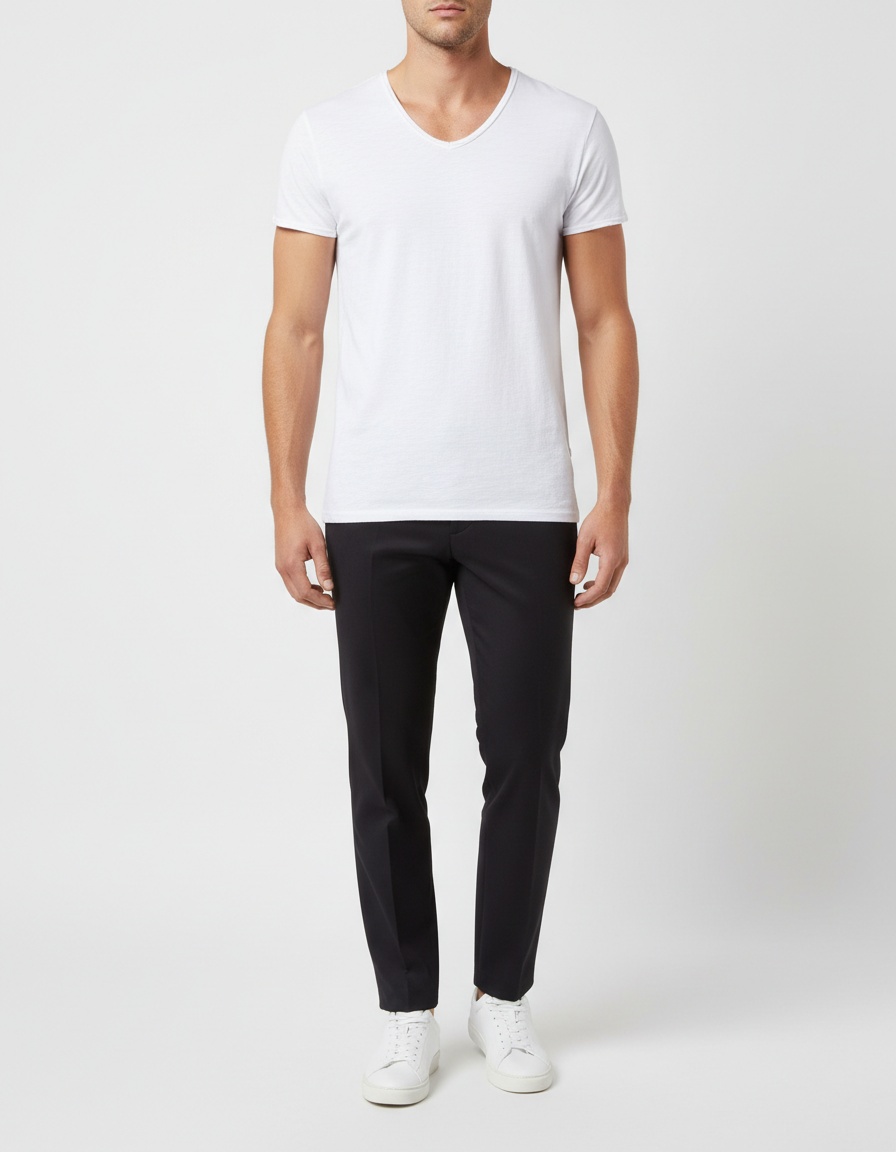 Camiseta de verano transpirable con cuello en V para hombre