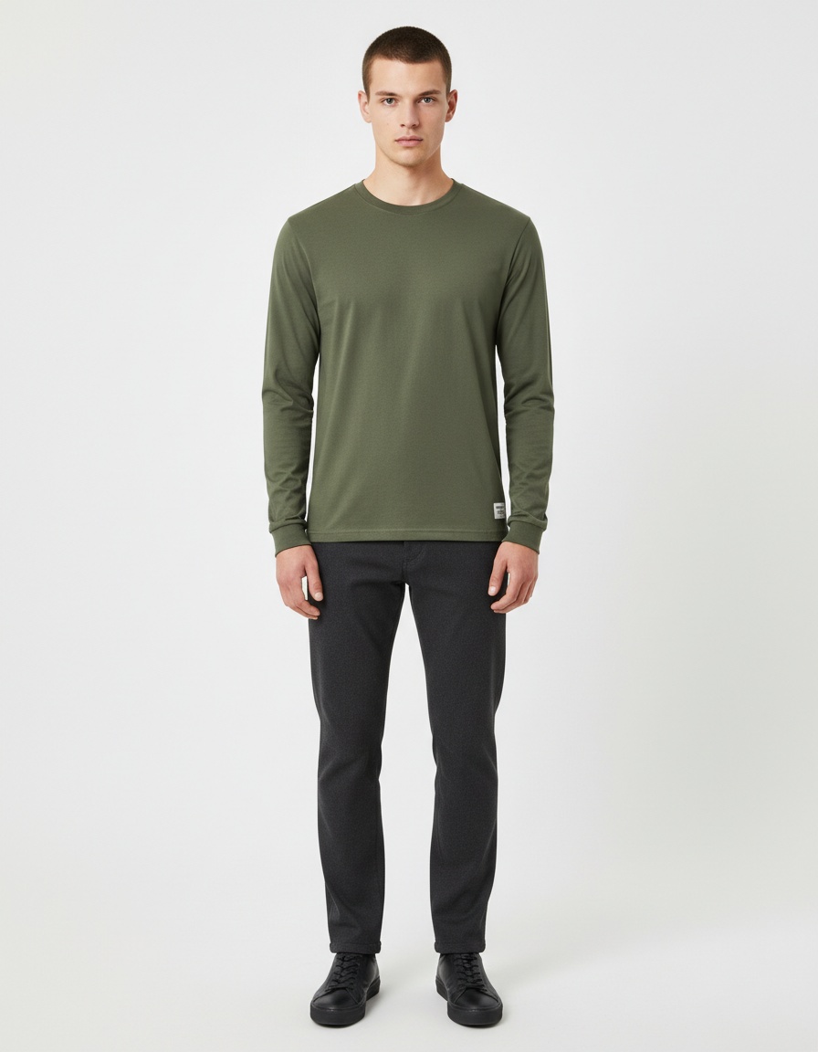 High Street Style Long-Sleeved Casual Men's T-Shirt for Autumn