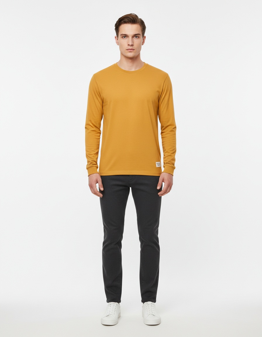 High Street Style Long-Sleeved Casual Men's T-Shirt for Autumn