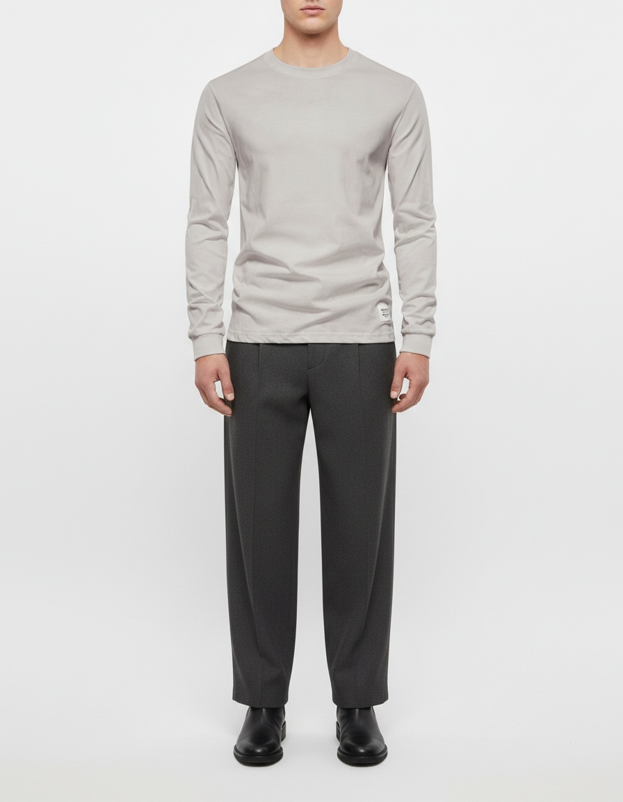 High Street Style Long-Sleeved Casual Men's T-Shirt for Autumn