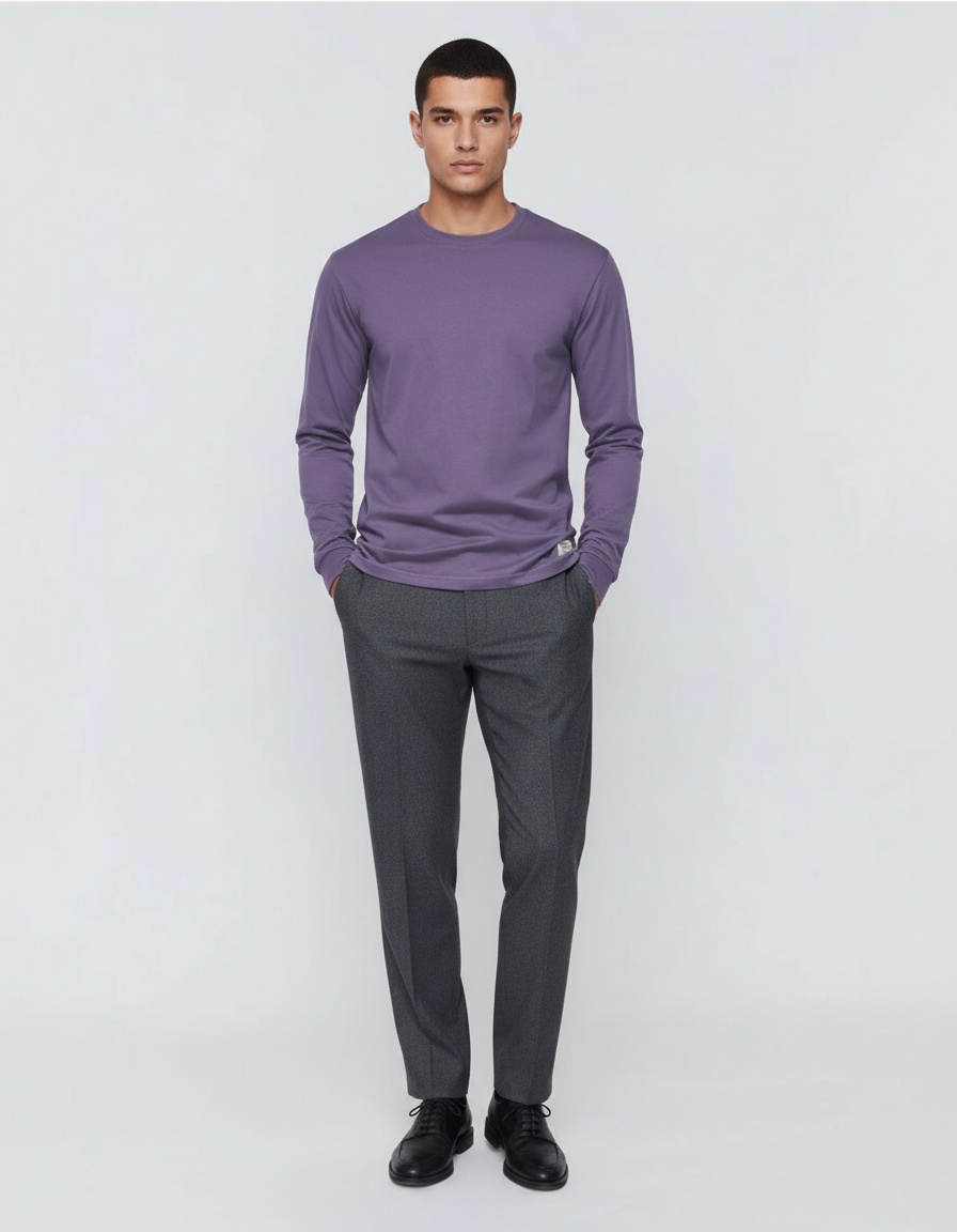 High Street Style Long-Sleeved Casual Men's T-Shirt for Autumn