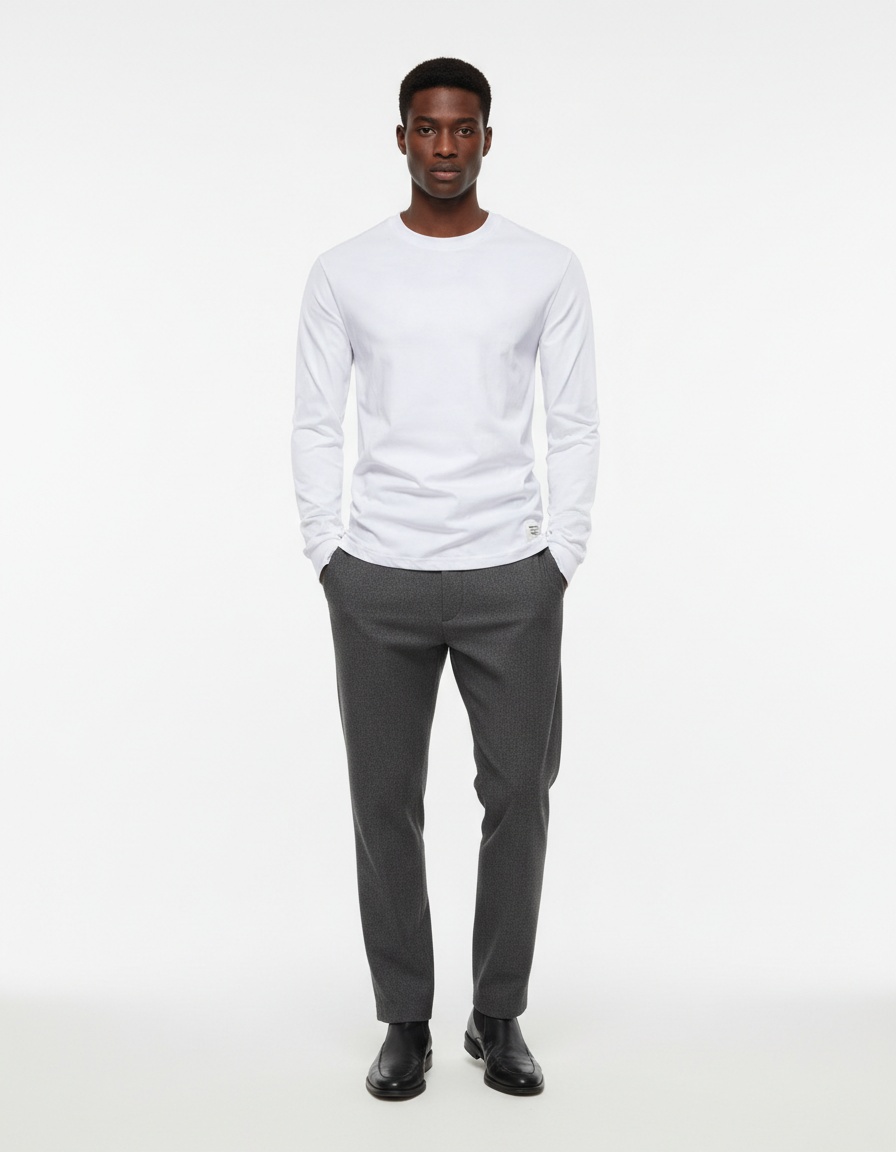 High Street Style Long-Sleeved Casual Men's T-Shirt for Autumn