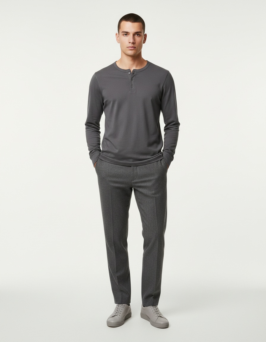 Slim Fit Round Neck Casual Autumn Long-Sleeved Men's T-Shirt