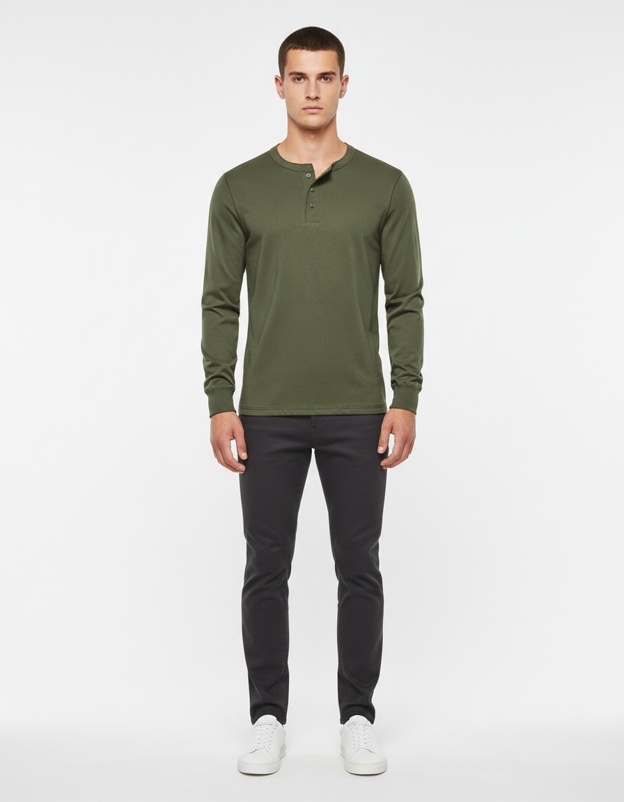 Slim Fit Round Neck Casual Autumn Long-Sleeved Men's T-Shirt