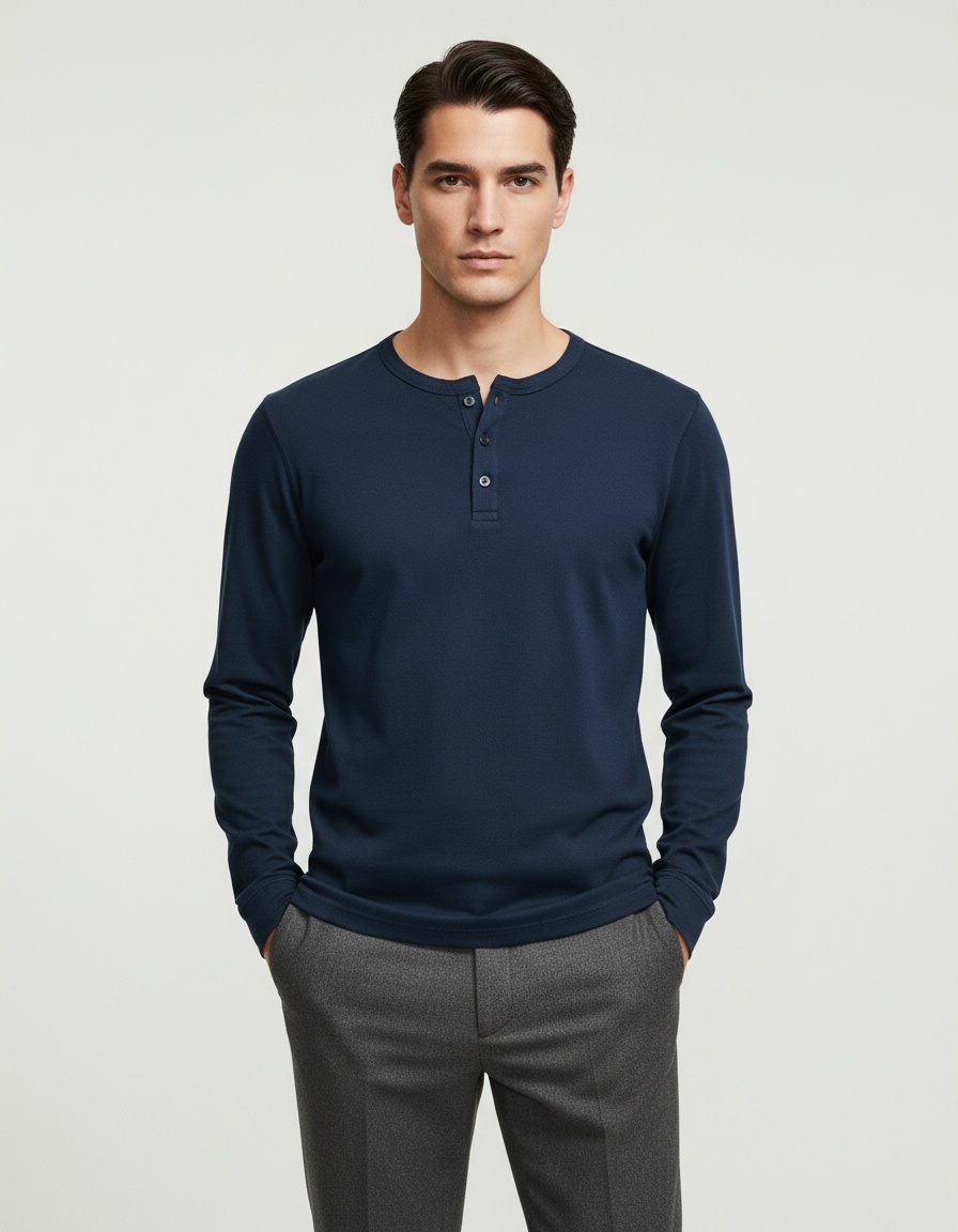 Slim Fit Round Neck Casual Autumn Long-Sleeved Men's T-Shirt