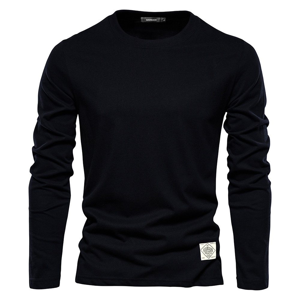 Casual Round Neck Long-Sleeved Men's T-Shirt for Sportswear